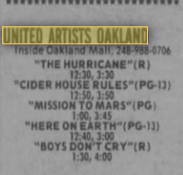 Movies at Oakland Mall - Seems To Be Final Show April 30 2000 (newer photo)